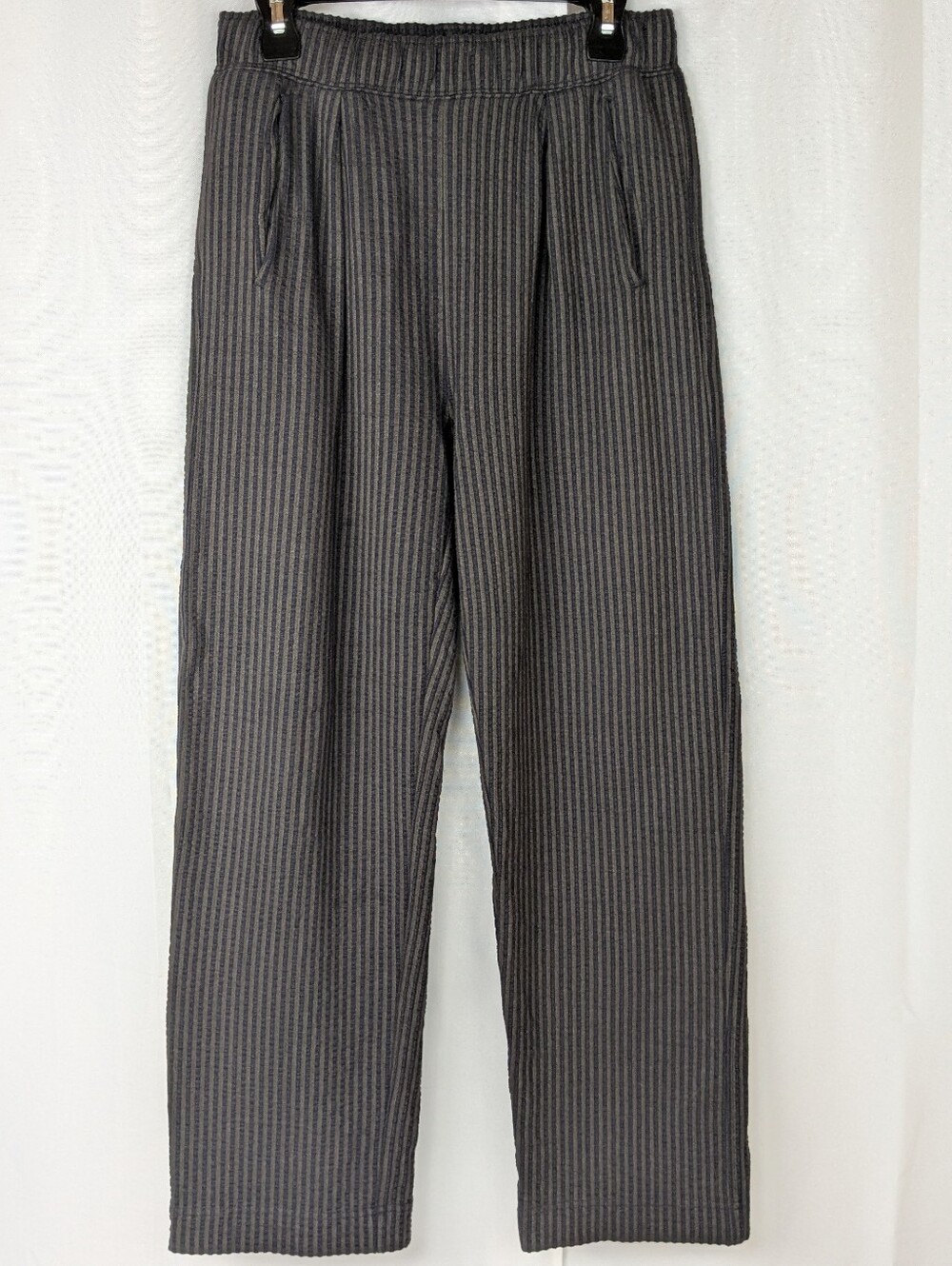 NWOT Zara Gray Pinstripe Casual Trousers Drawstring Pants Men's Size Small